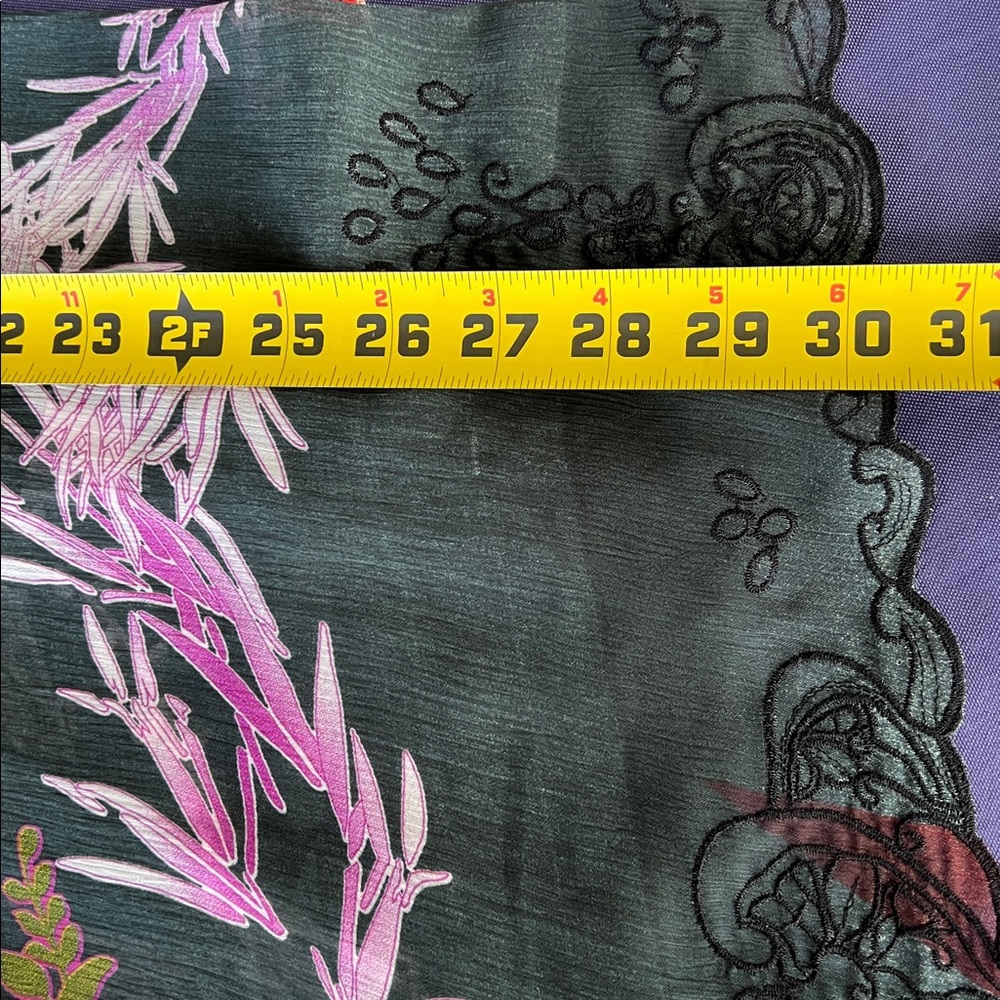 Mushka by Sienna Rose Tunic Top - Tag Size L Vibrant Asian & Floral Chiffon - Picture 8 of 9